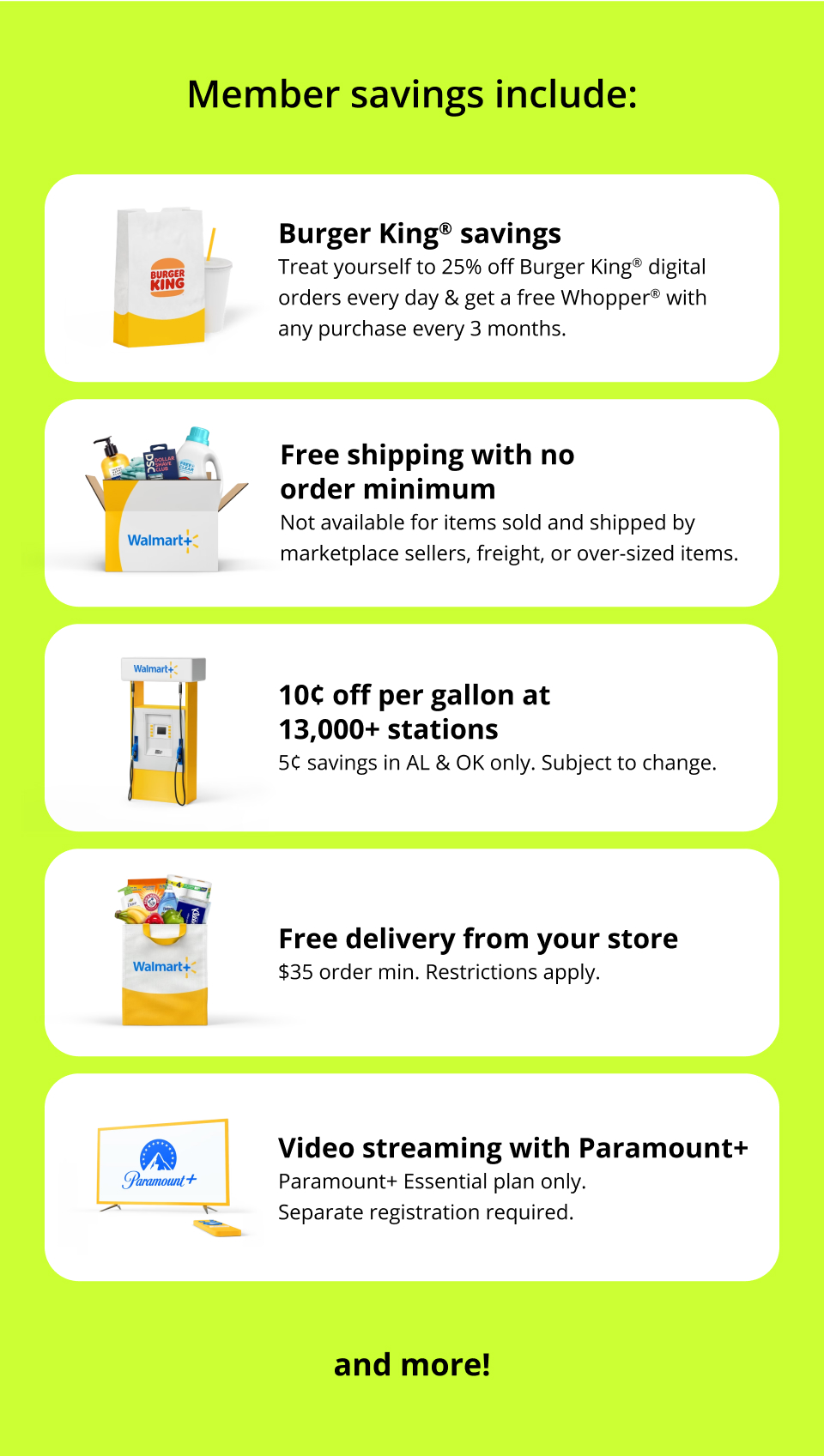 Member savings include: