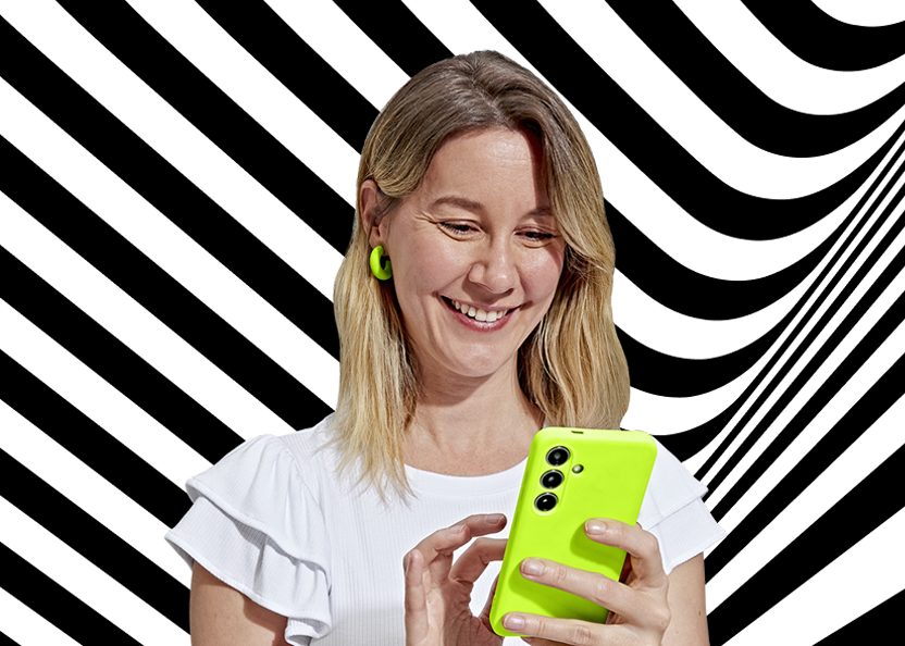 Woman holding phone